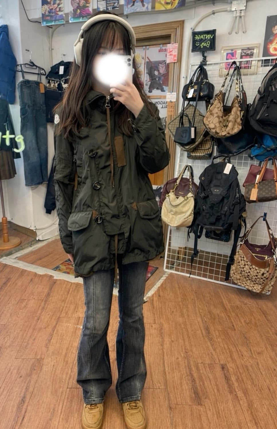 몽클레어 카키 야상 레인코트 자켓 상품이미지1