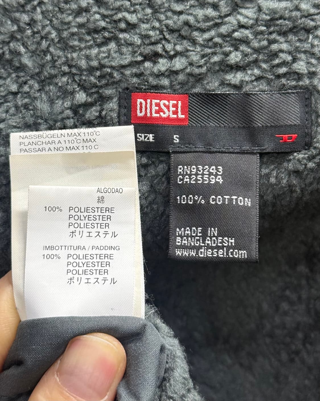 디젤 털 쉐르파 코튼 워크 자켓 비죠 하이넥 고스 펑크 네이비 남색 집업 상품이미지10