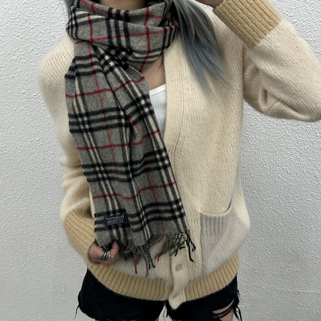 버버리 그레이 노바체크 램스울 머플러 상품이미지2