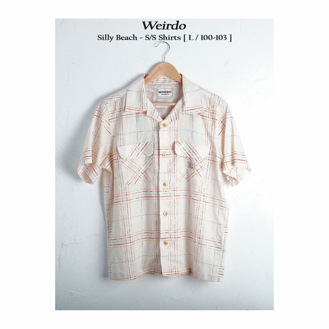 위아도(weirdo) 서프 체크 반팔셔츠 L(100-103)사이즈 상품이미지1