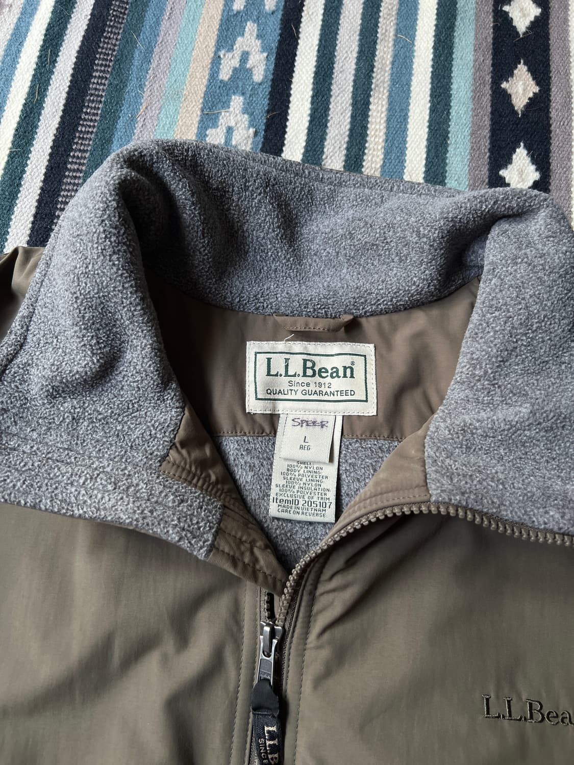 [L]엘엘빈 USA 카키 플리스 웜업 자켓 상품이미지2