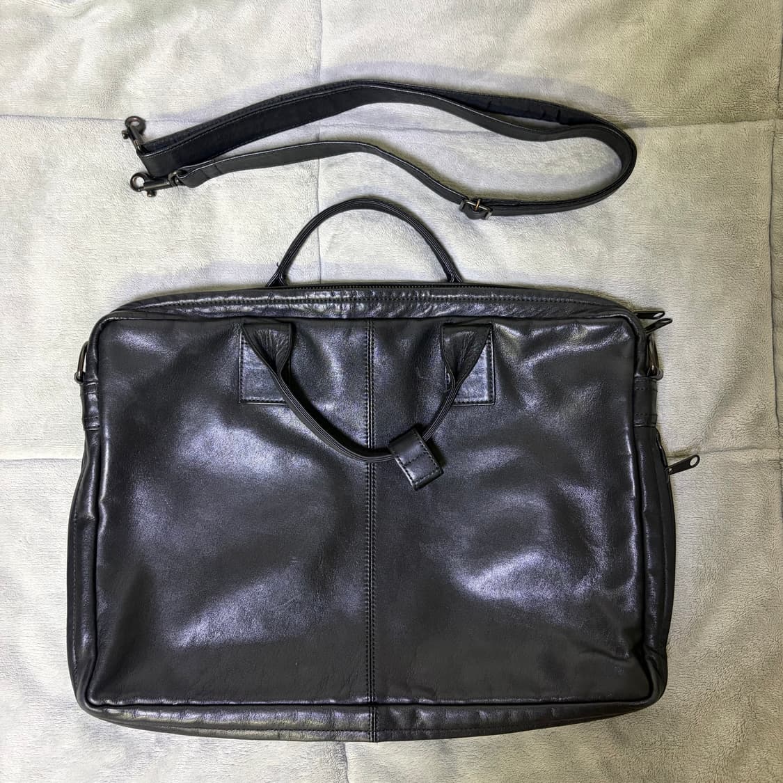 porter 요시다 포터 around 라인 레더 브리프 케이스 블랙 상품이미지2