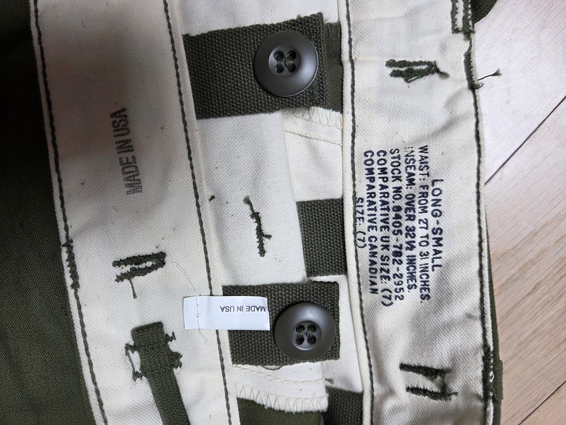 미군 M65 필드 팬츠.스몰 롱.새제품 상품이미지2