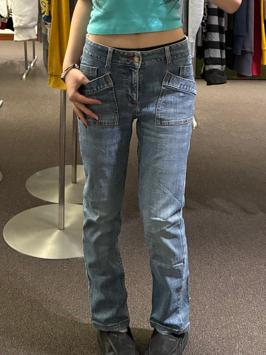 67)Precious Jeans 빈티지 여성 포켓 자수 데님팬츠 상품이미지2