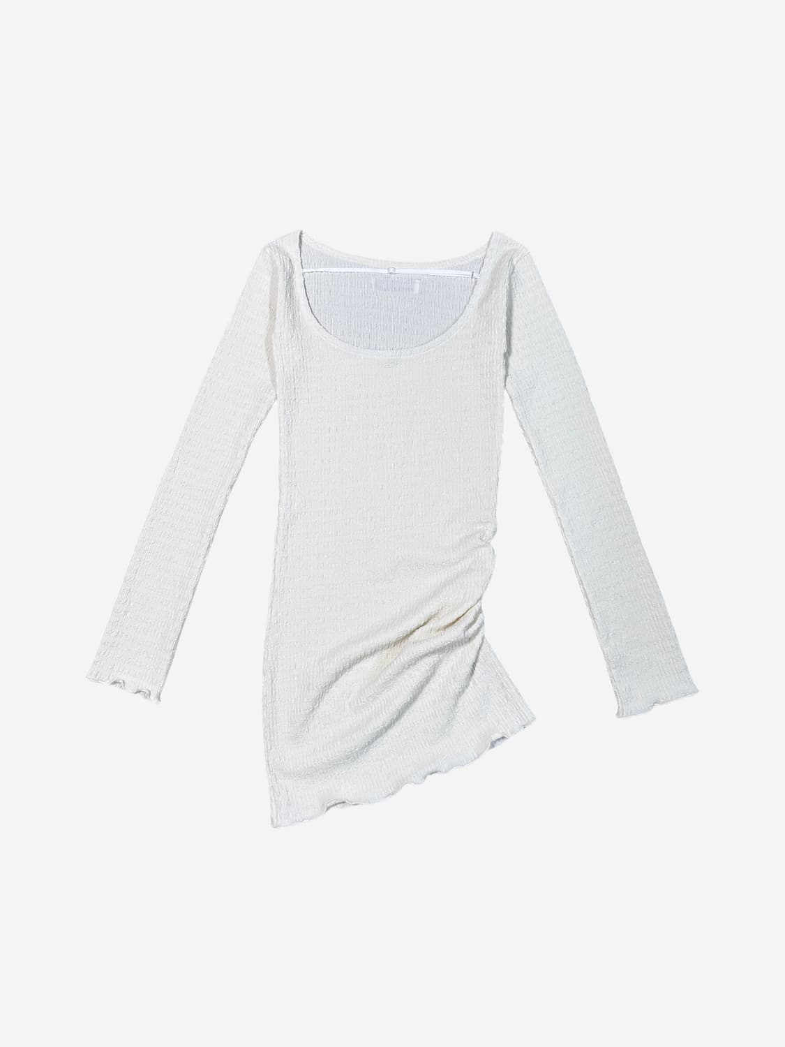 더미스테리어스호텔 셔링 원피스 화이트 상품이미지2