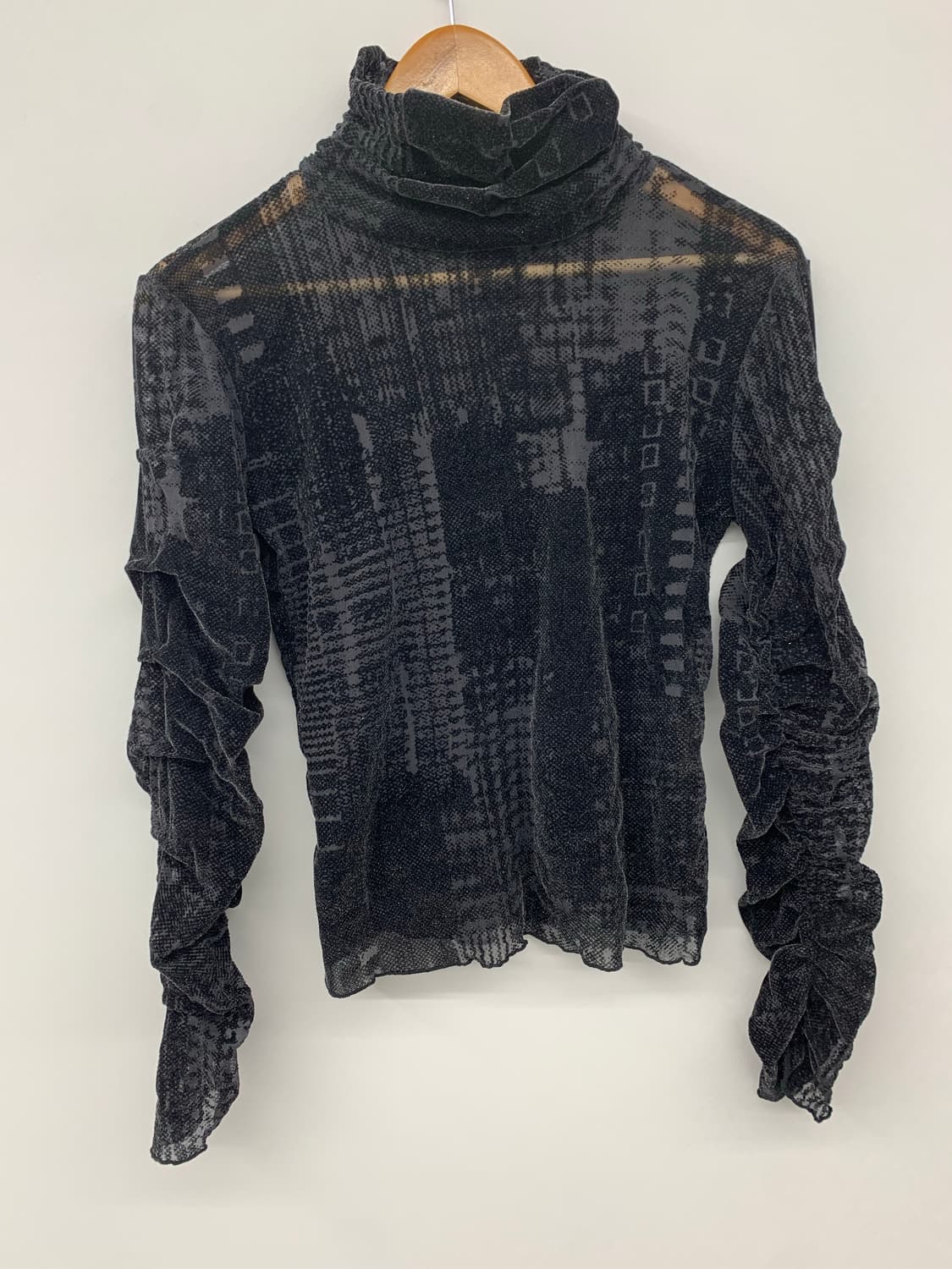 Tricot chic 벨벳 시스루 셔링 탑(made in italy) 상품이미지4