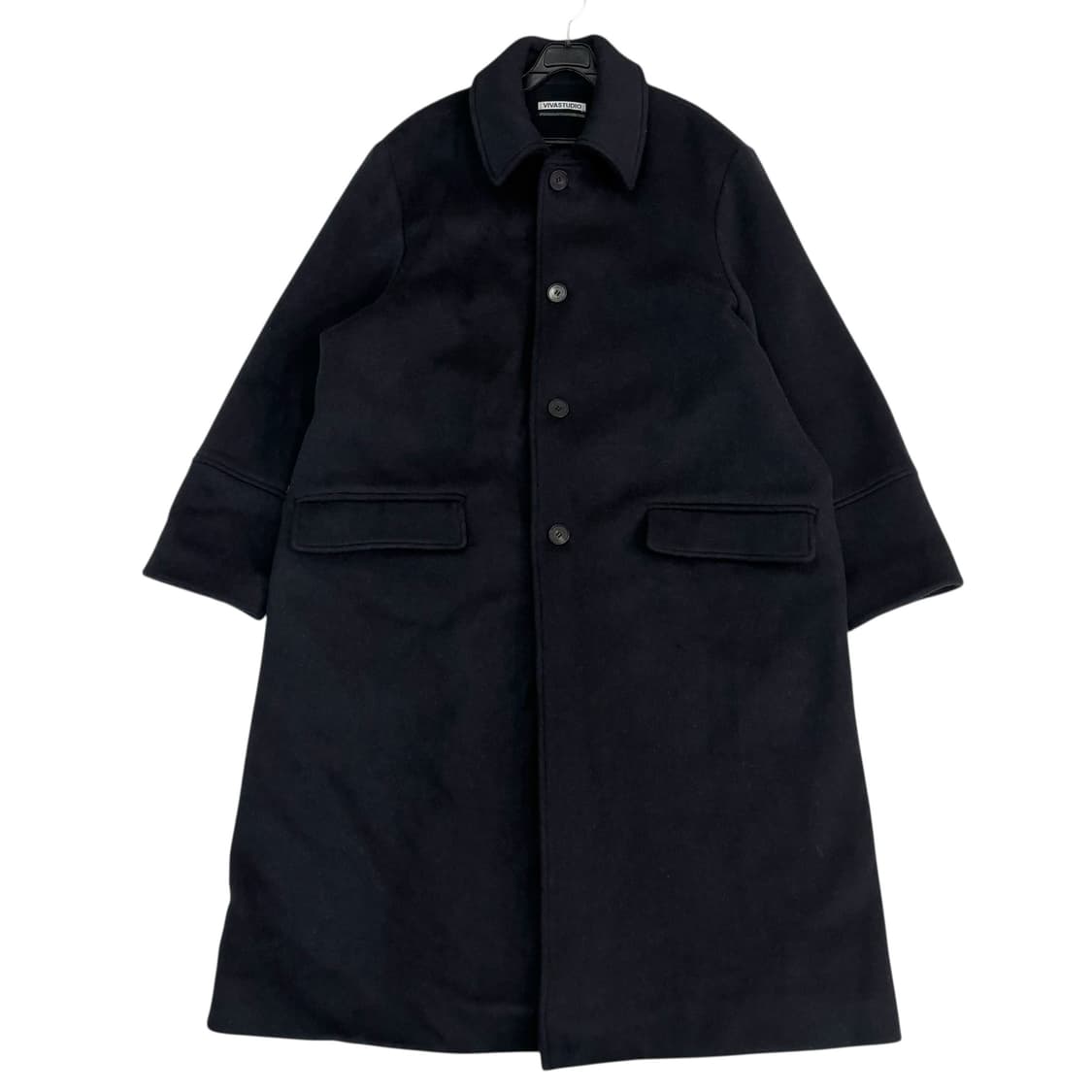 비바스튜디오 네이비 오버핏 울 캐시미어 롱 코트 상품이미지1
