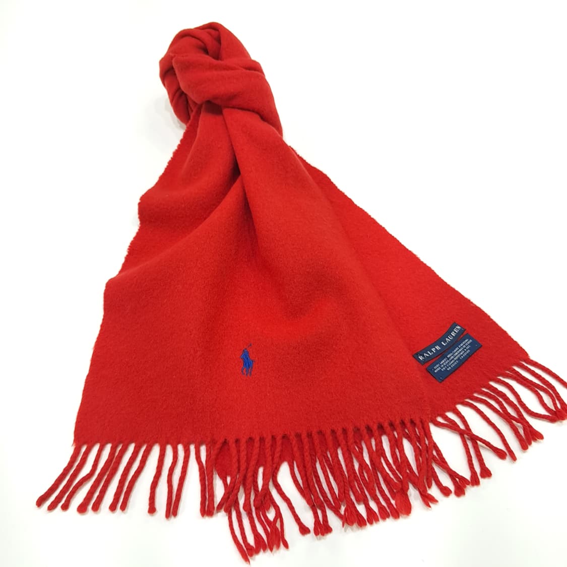MX190 폴로 랄프로렌 레드 램스울 목도리 머플러 상품이미지3