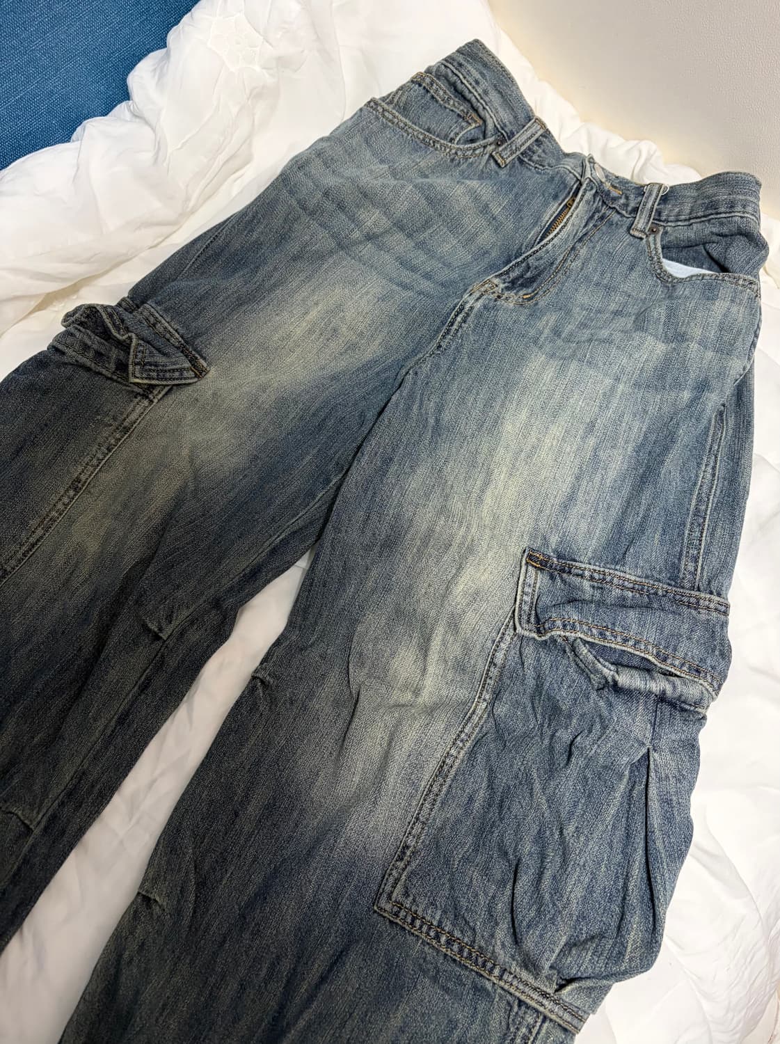 8seconds 틴워싱 카고 데님팬츠 - 블루 상품이미지7