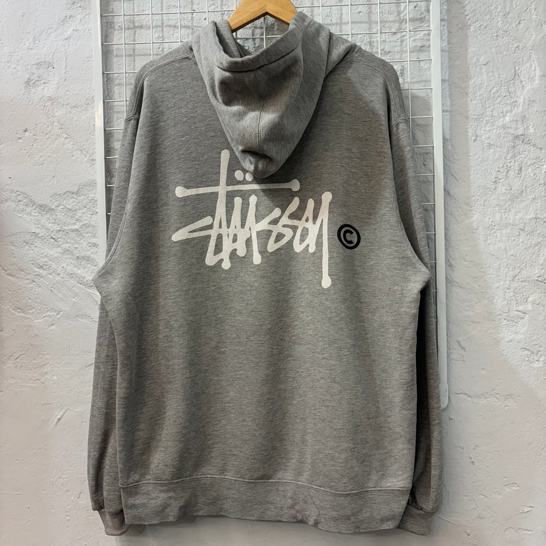 스투시 빅 로고 그레이 후드티 XL 상품이미지1