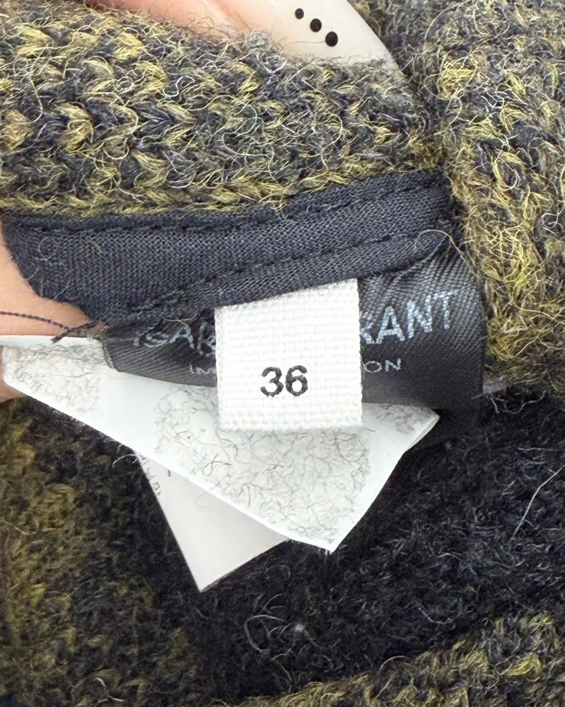 이자벨마랑 에뚜왈 딥옐로우 체크 울 롱 코트  상품이미지8