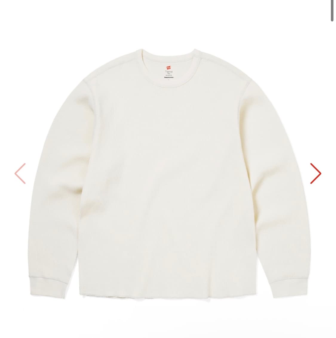 HANES 헤인즈 X 디스이즈네버댓 써멀 롱 슬리브 크루 넥 오프 화이트 상품이미지1