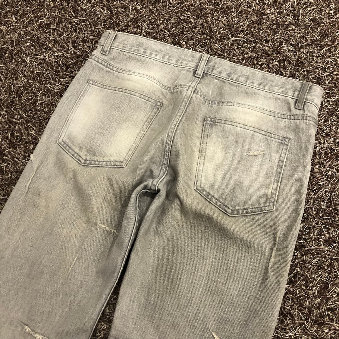 메종마르지엘라 그레이 디스 컷팅진 데님 팬츠 상품이미지6