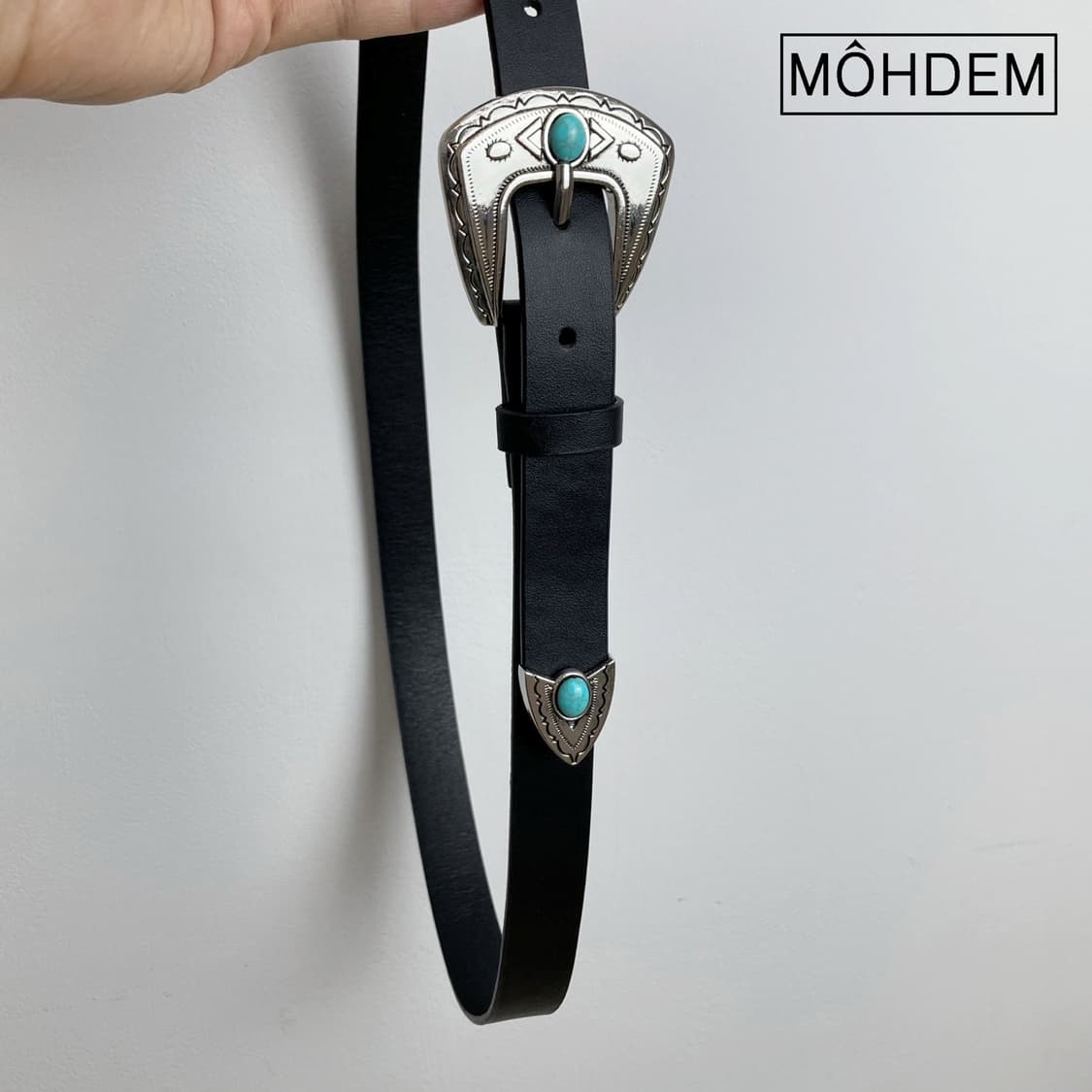 [Unisex] 원석 버클 웨스턴 가죽 벨트 상품이미지1