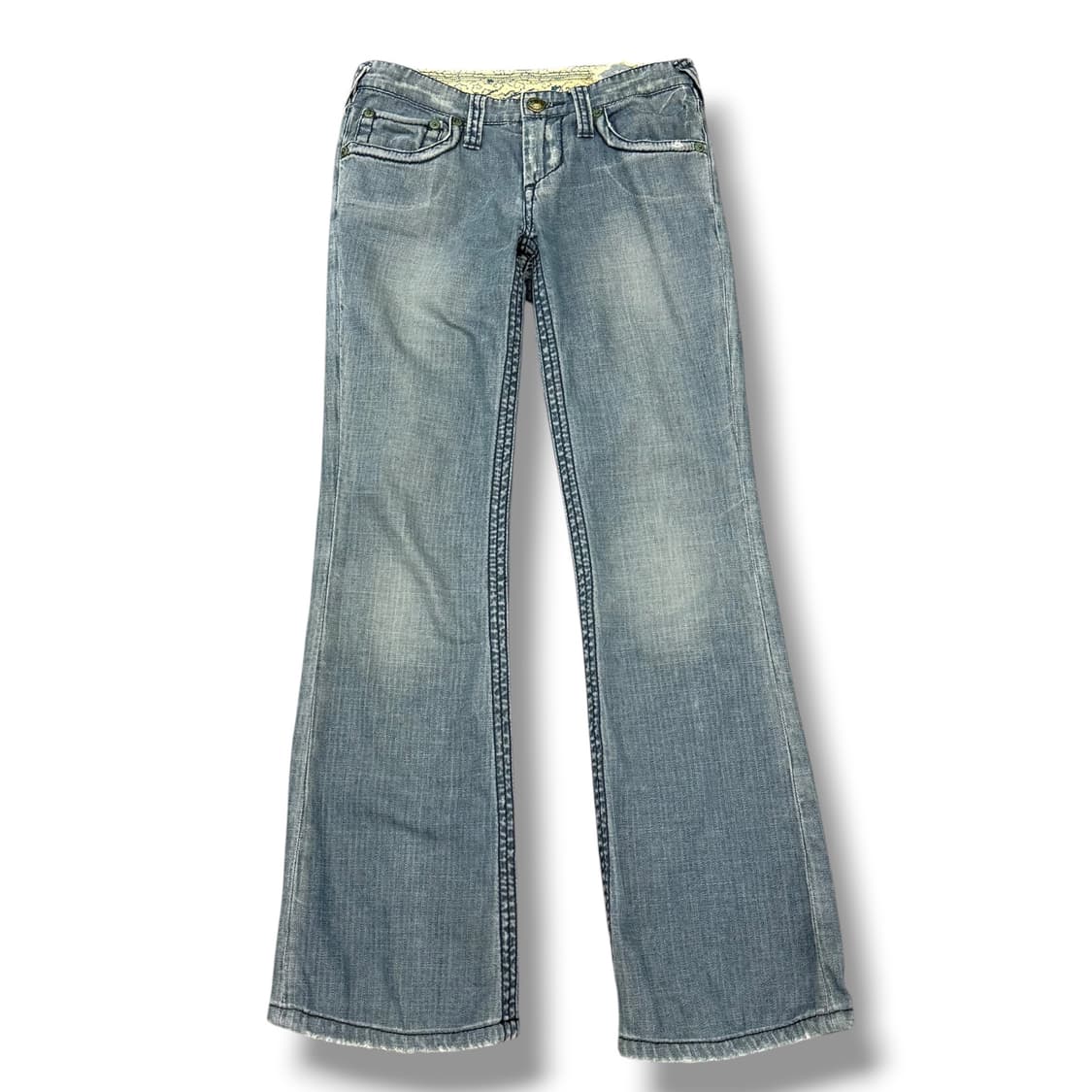 JPN 포켓 디테일 워싱 데님 로우라이즈 부츠컷 팬츠 상품이미지2