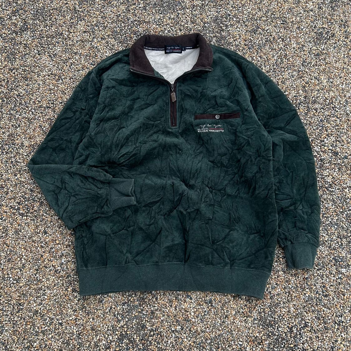 Kansai yamamoto 하프 집업 벨벳 그린 상품이미지1