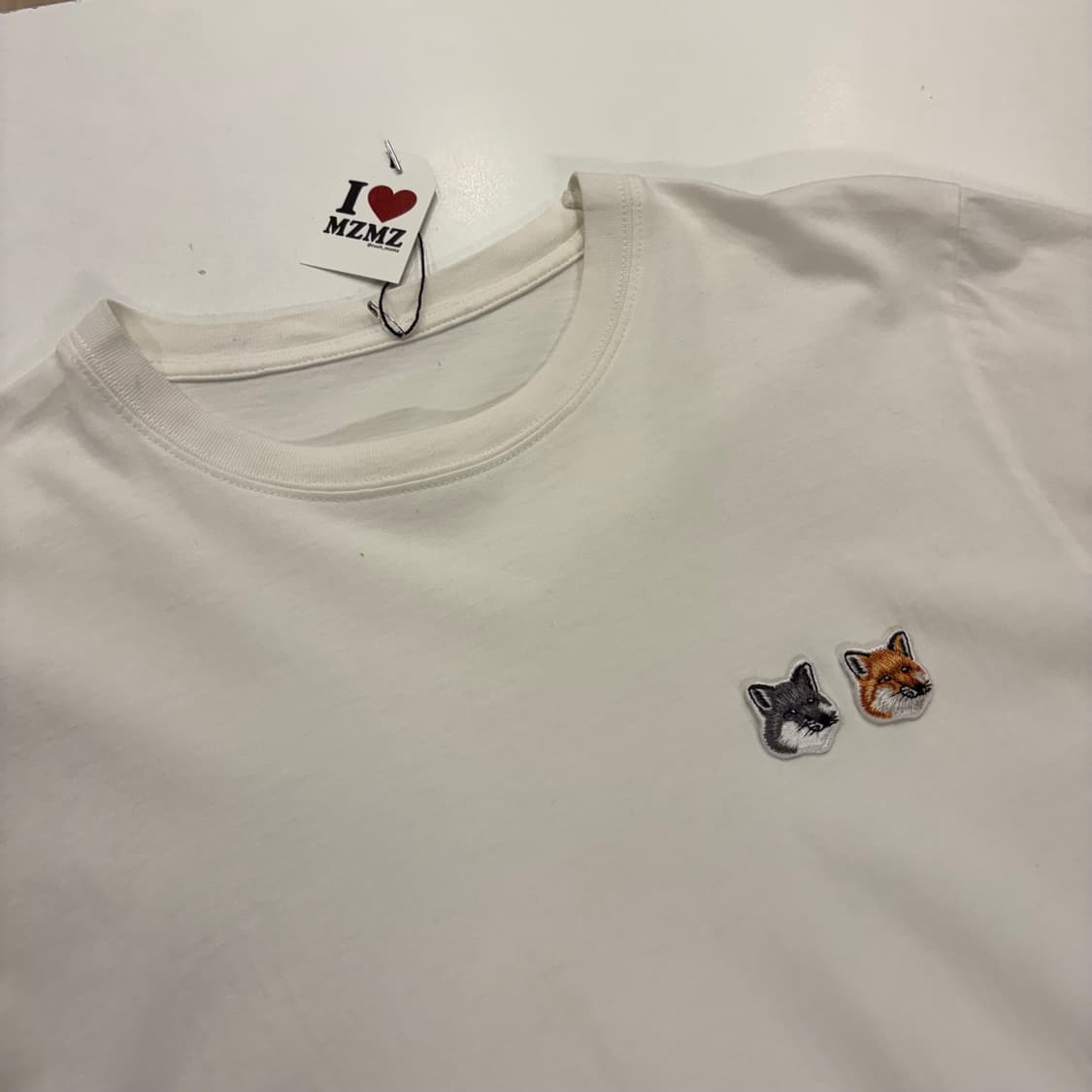 [95] 메종키츠네 폭스헤드 반팔 티셔츠 화이트 B815 상품이미지3