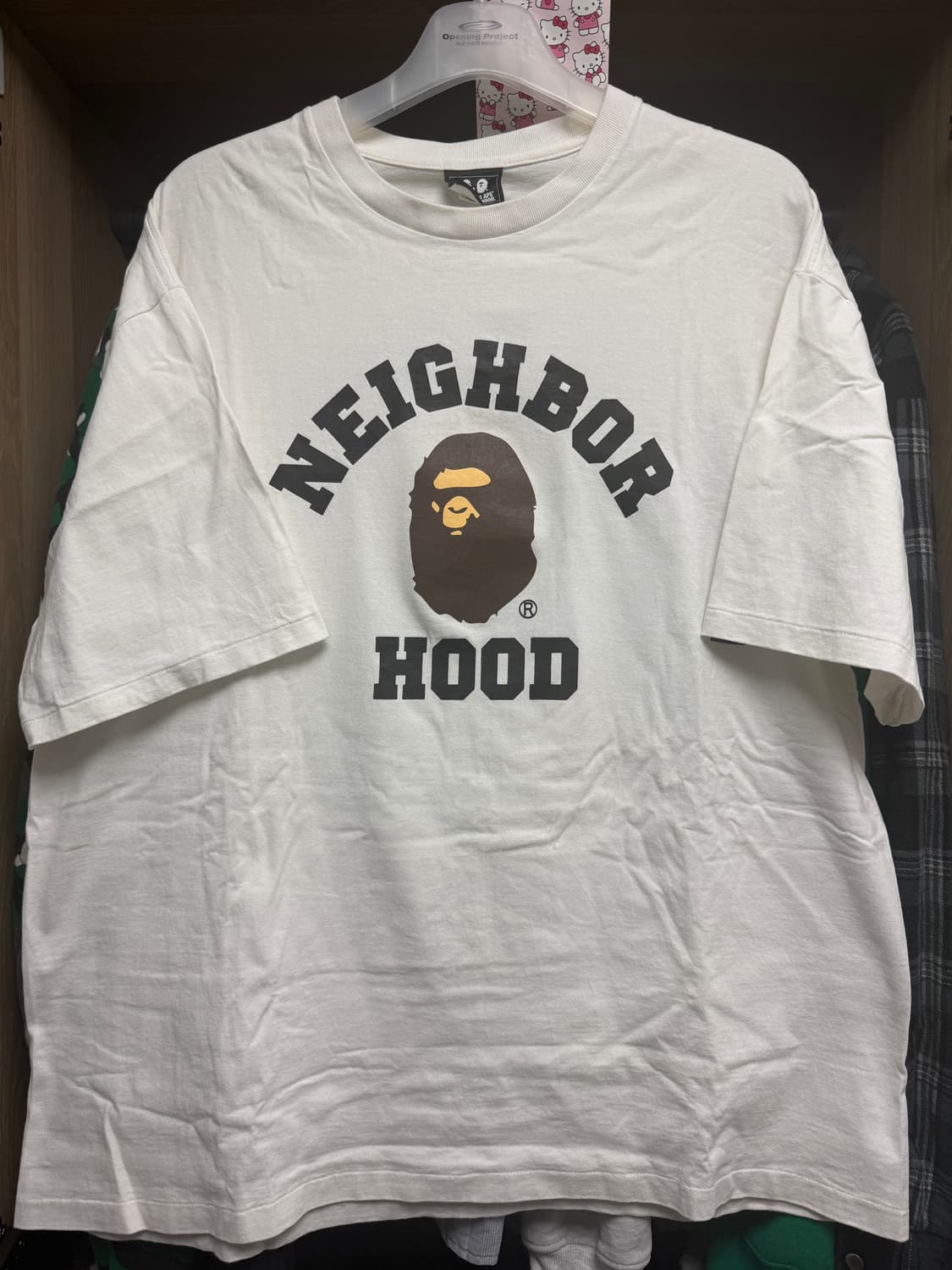 베이프 x 네이버후드 티셔츠 화이트 상품이미지1