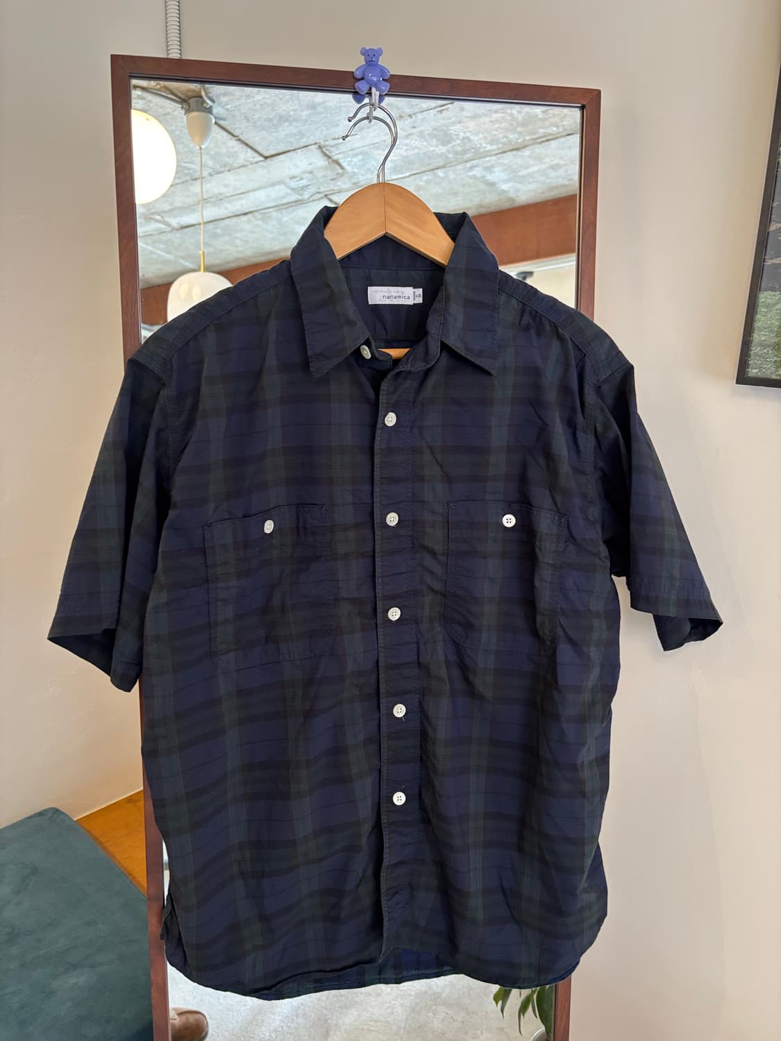 나나미카 네이비 체크 윈드셔츠 상품이미지2