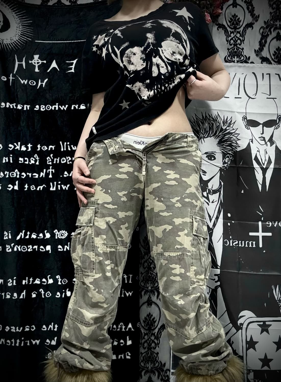 Y2k 카모 카고 팬츠 상품이미지2