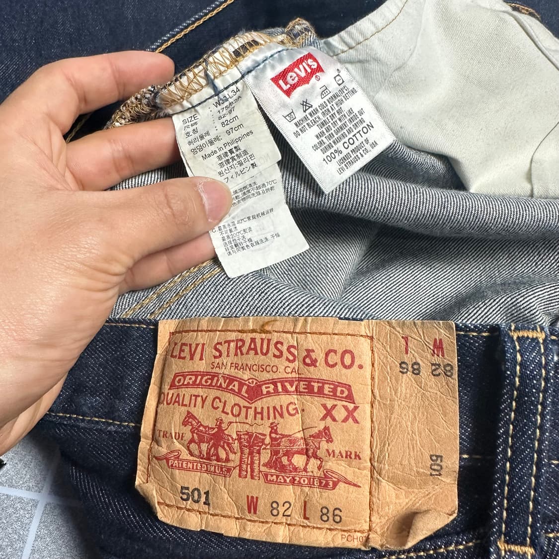 리바이스 501XX 진청 데님팬츠 32/34 상품이미지7