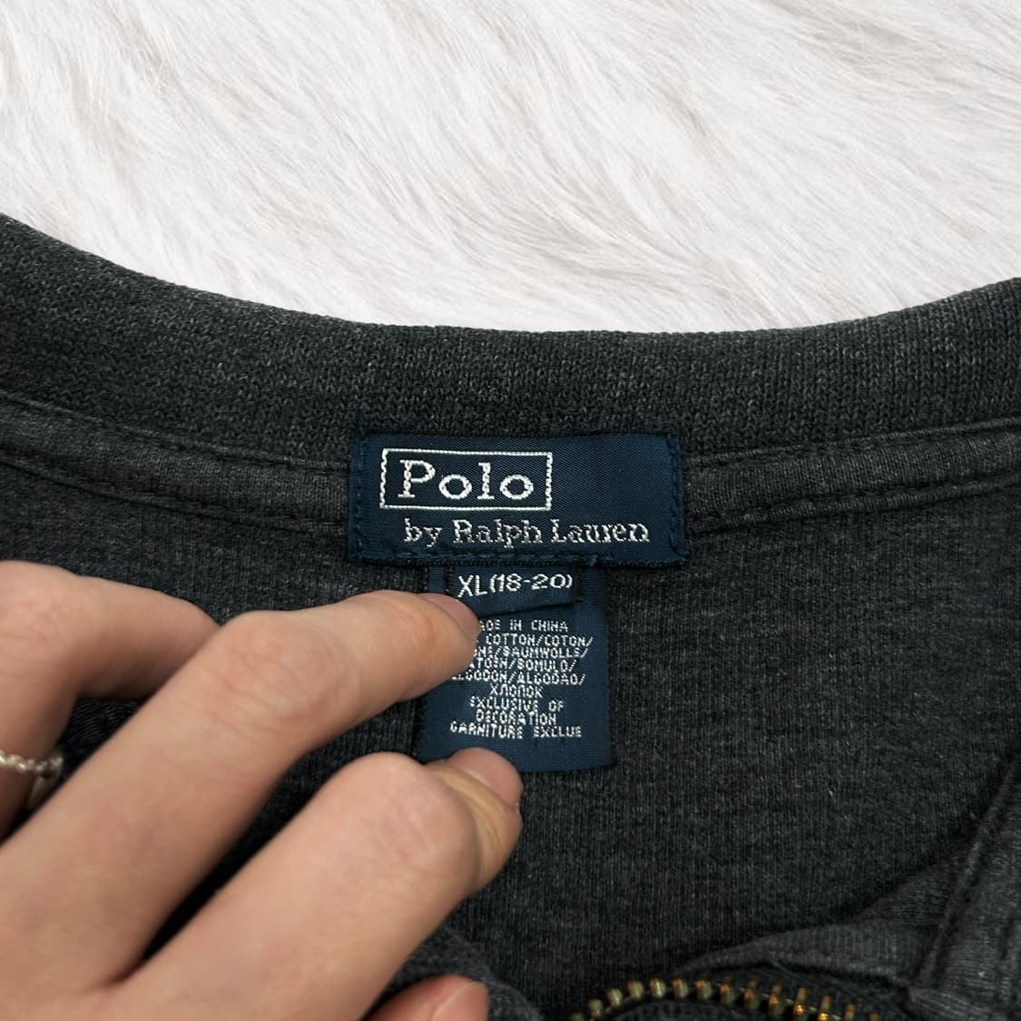 폴로 차콜 코튼 반집업 상품이미지6