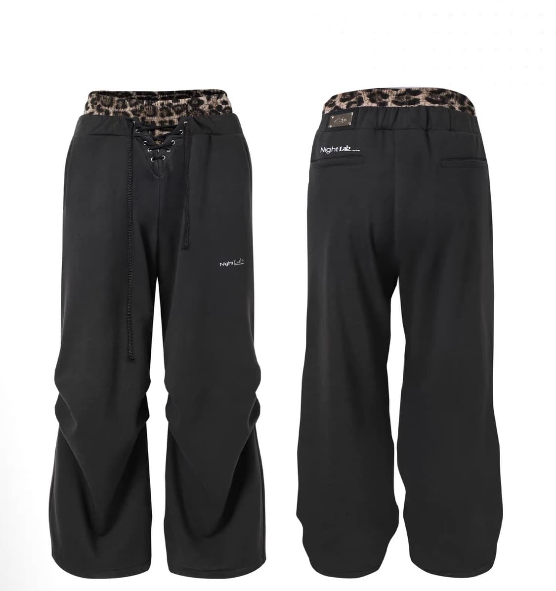 Leopard Waistband Loose Sweatpants 상품이미지1