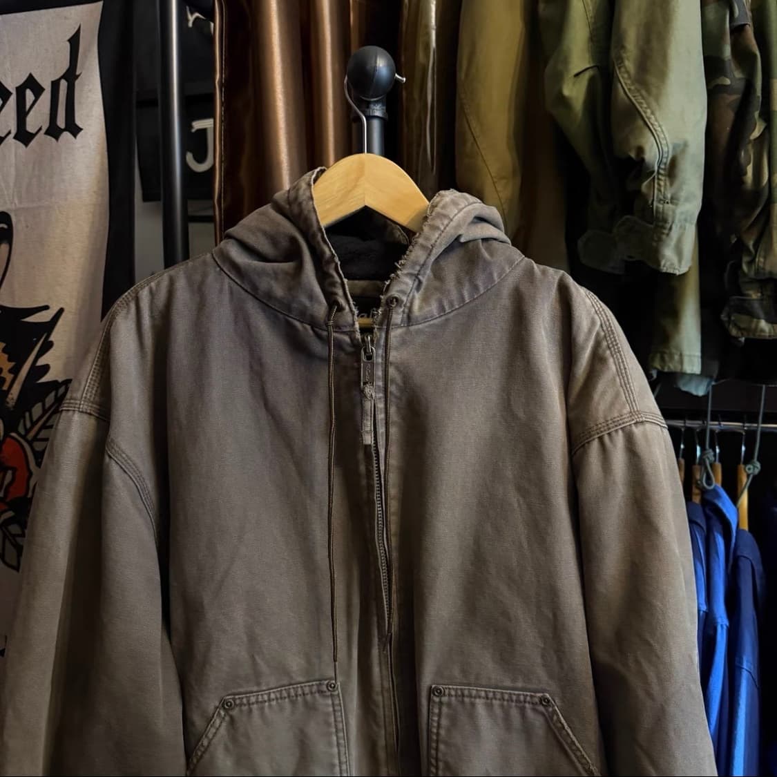 Walls 빈티지 헤비 덕 캔버스 후드 워크 자켓 상품이미지2