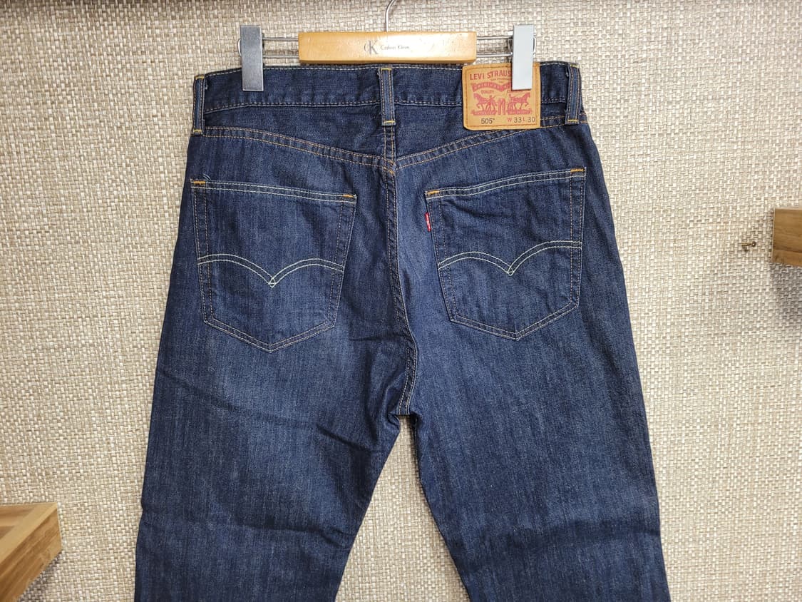 33인치 리바이스 505 진청 청바지 아메카지 빈티지 상품이미지3