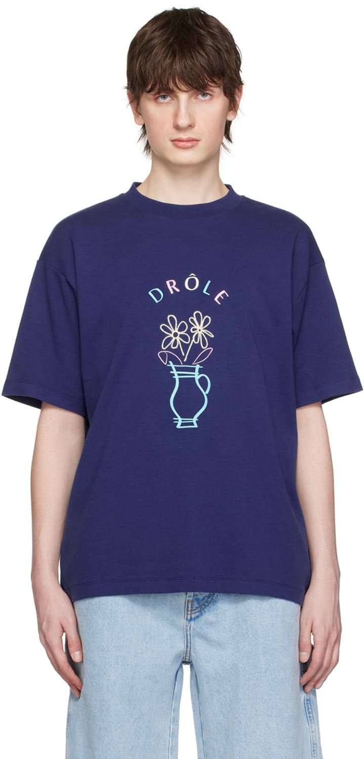 드롤드 무슈 플라워 자수 로고 티셔츠 상품이미지7
