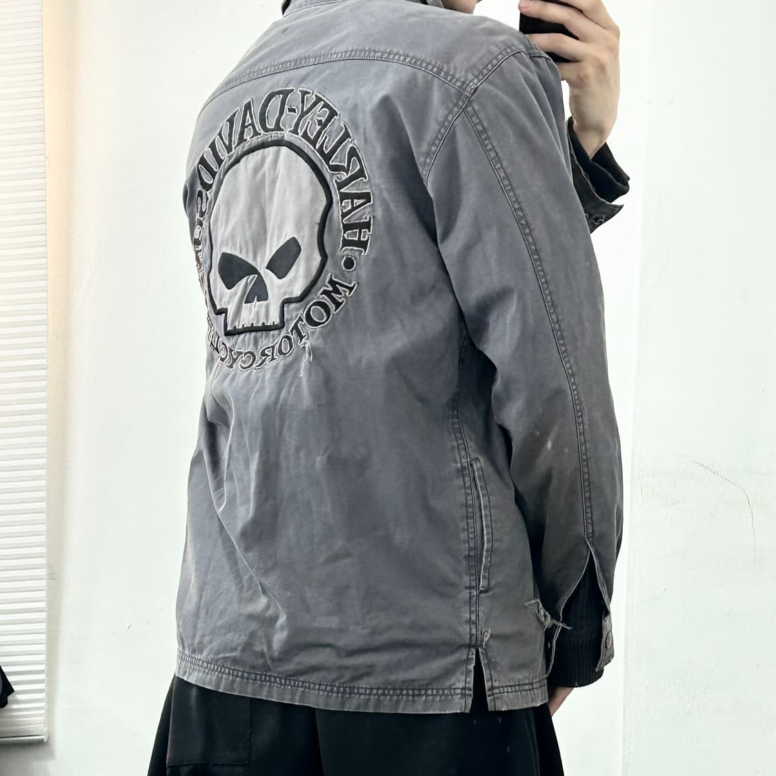 할리데이비슨 스컬 데님 셔츠 자켓 상품이미지3