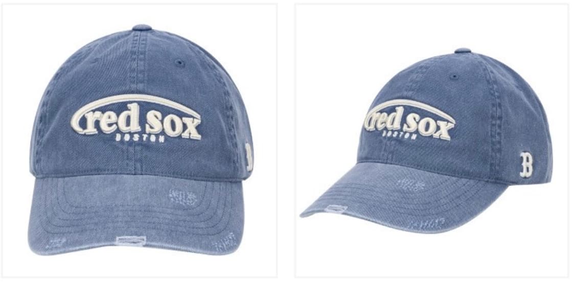 MLB 카리나 빈티지 데미지 커브 로고 언스트럭쳐 볼캡 (새상품) 상품이미지3