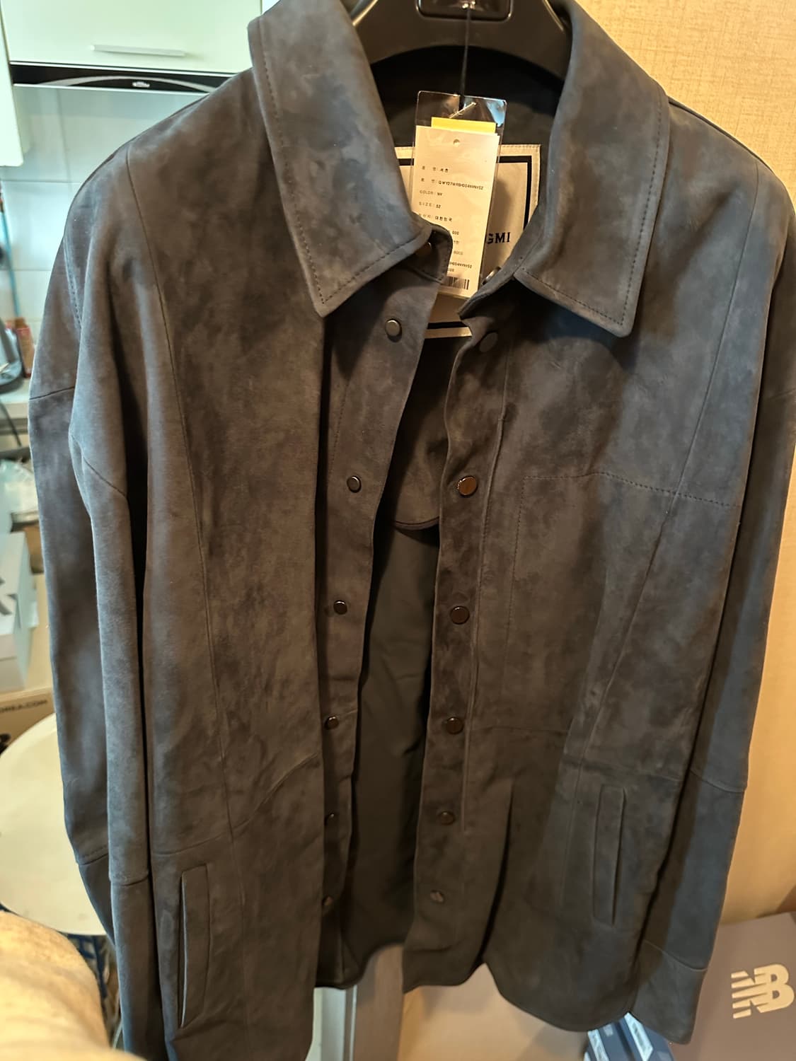 [52] 우영미 스웨이드 셔츠 자켓 네이비 상품이미지3