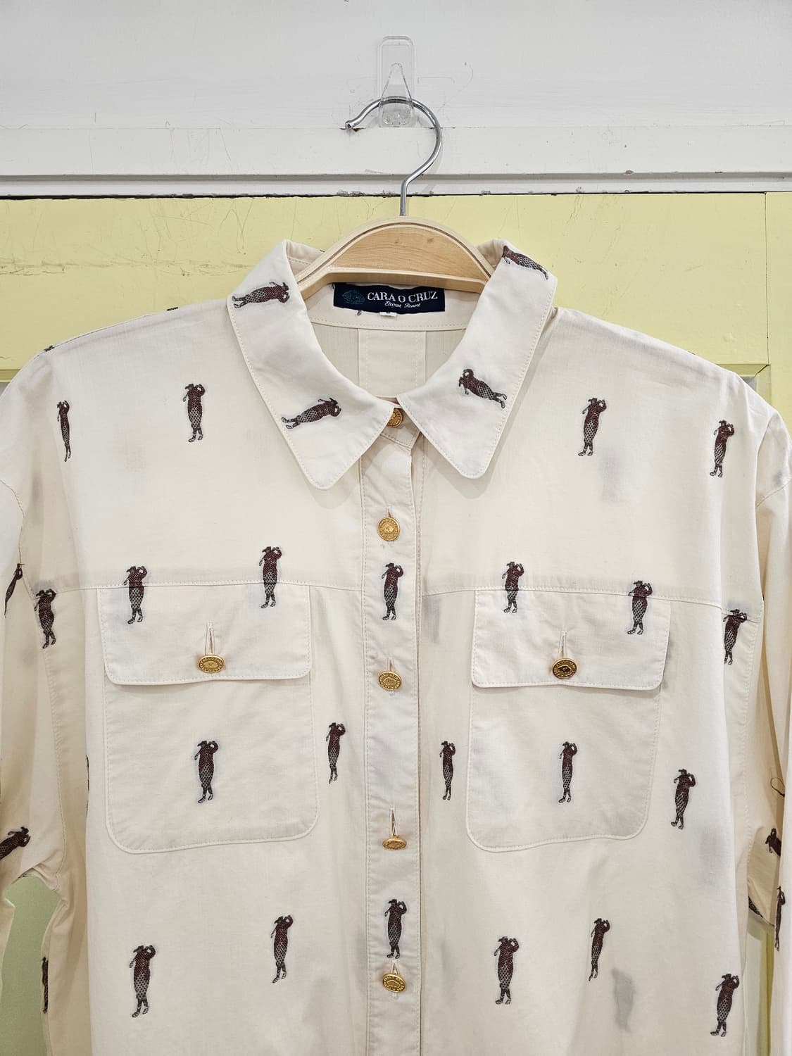 Cara O Cruz 아이보리 골프프린팅 셔츠 상품이미지3