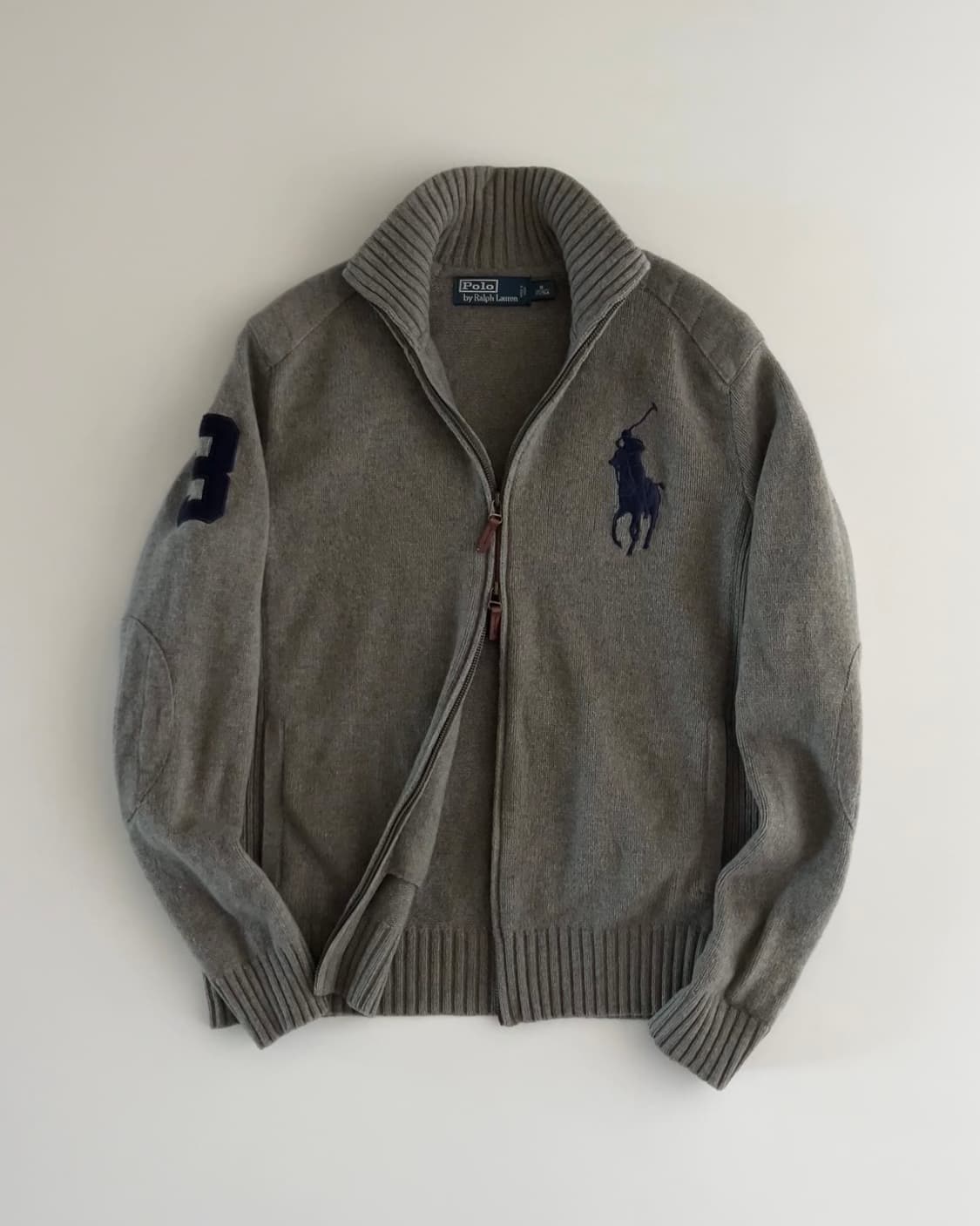 폴로 랄프로렌 빅포니 투웨이 울 니트 집업 M 상품이미지1