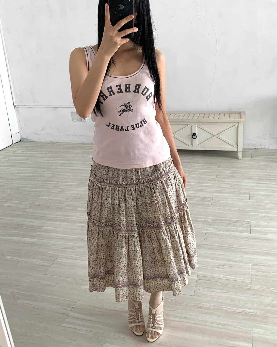 Burberry Baby Pink Brown Trim Sleeveless 상품이미지9