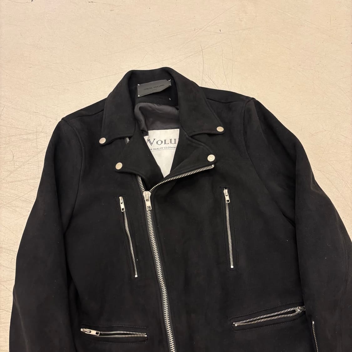 드레스 볼륨 스웨이드 블랙 라이더 자켓 상품이미지2