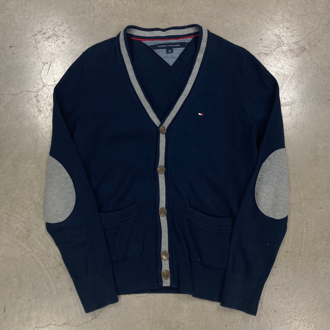 타미힐피거 네이비 컬러 엘보우 패치 가디건 상품이미지2