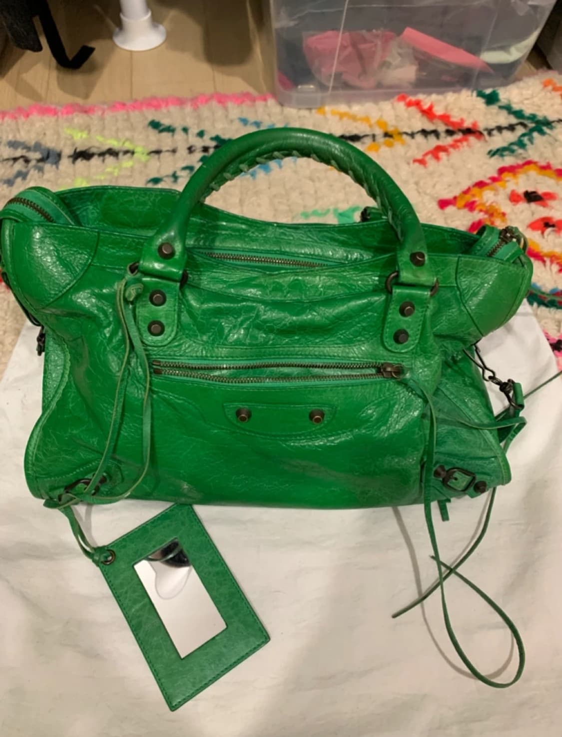 발렌시아가 모터백 시티백 그린 미듐 상품이미지1