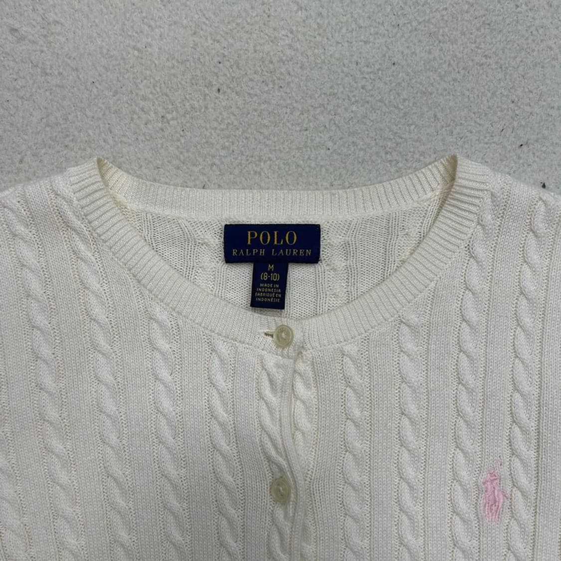 폴로랄프로렌 블랙라벨 아이보리 케이블 코튼 가디건 M 상품이미지4