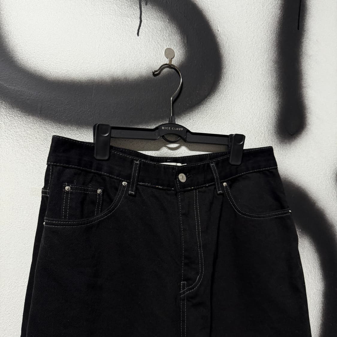 VTG 빈티지 흑청 데님 카펜터 와이드 팬츠 상품이미지3