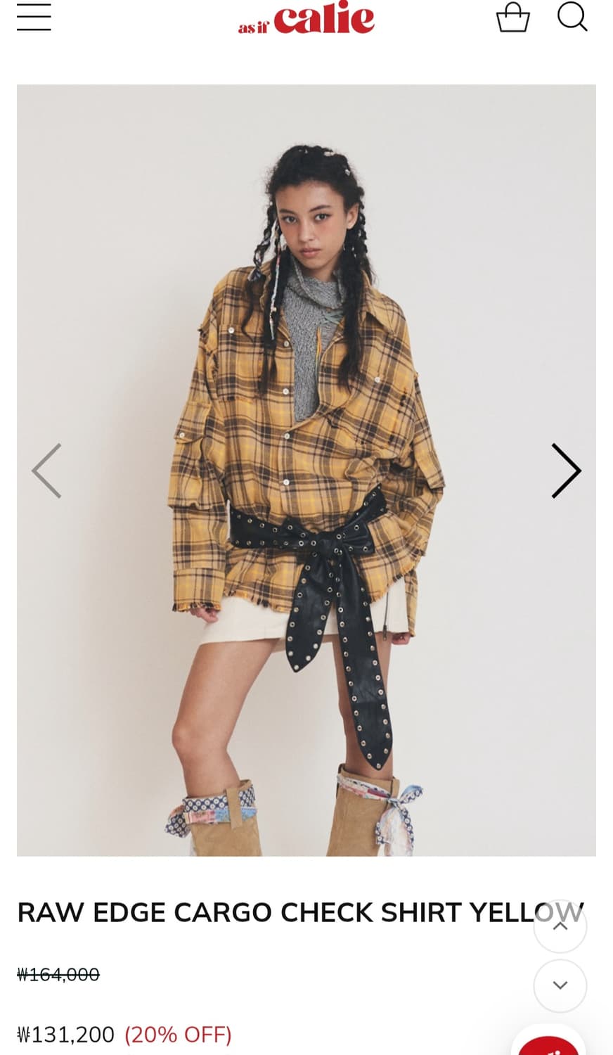 택포🎁새상품 체크 남방 애즈이프캘리 박시 셔츠 루즈 asif-calie 상품이미지3