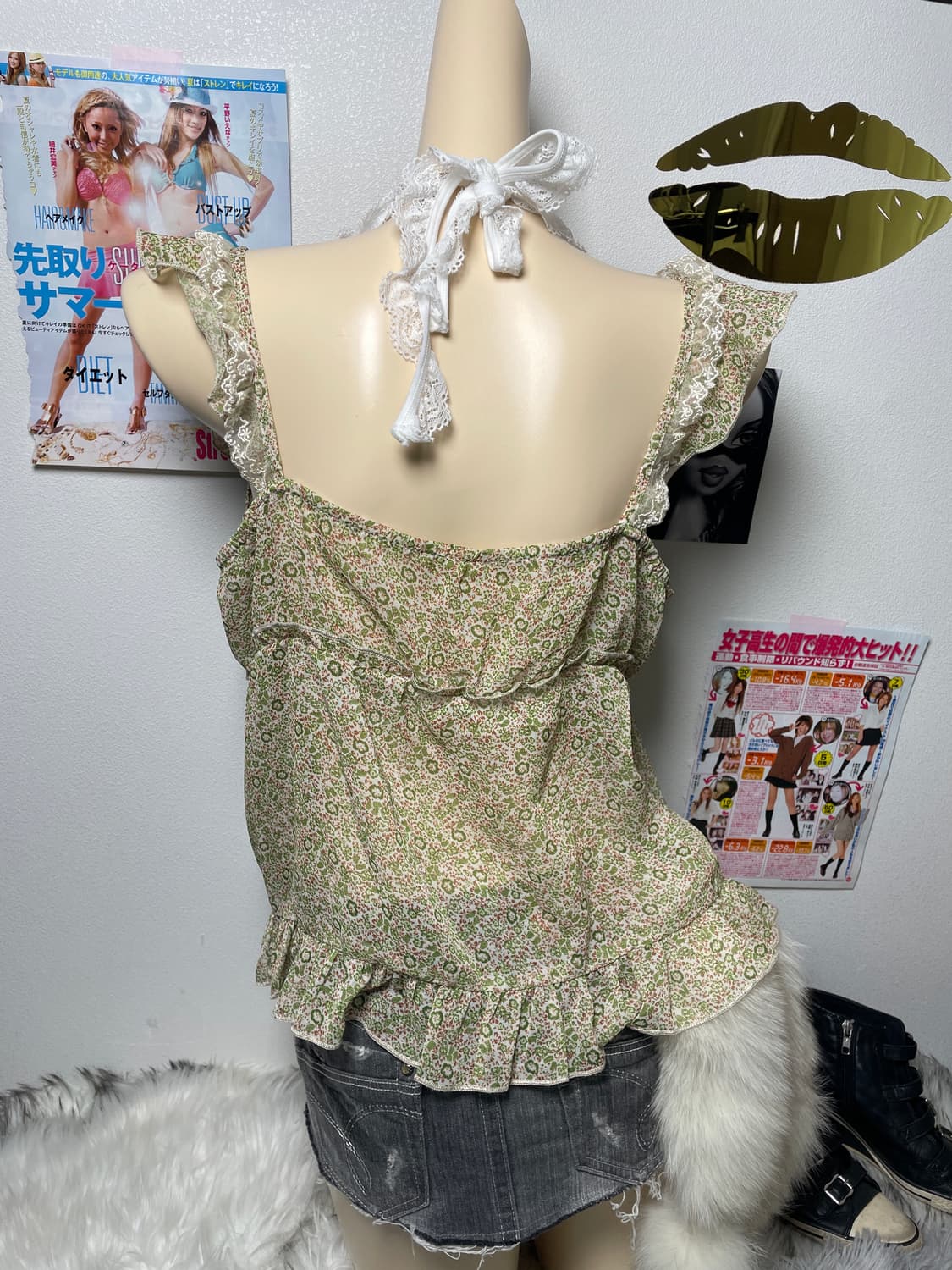 페어리 갸루 프릴 오프숄더 블라우스 상품이미지3