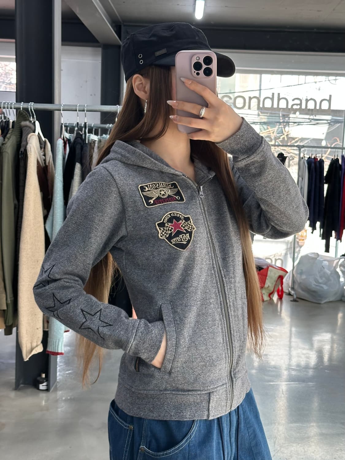 벤슨 x RED PEPPER 스타 자수 후드집업 상품이미지3