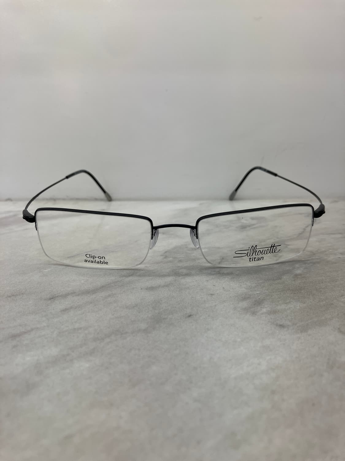 B43 실루엣 Silhouette 초경량 블랙 스퀘어 반무테 안경 상품이미지6