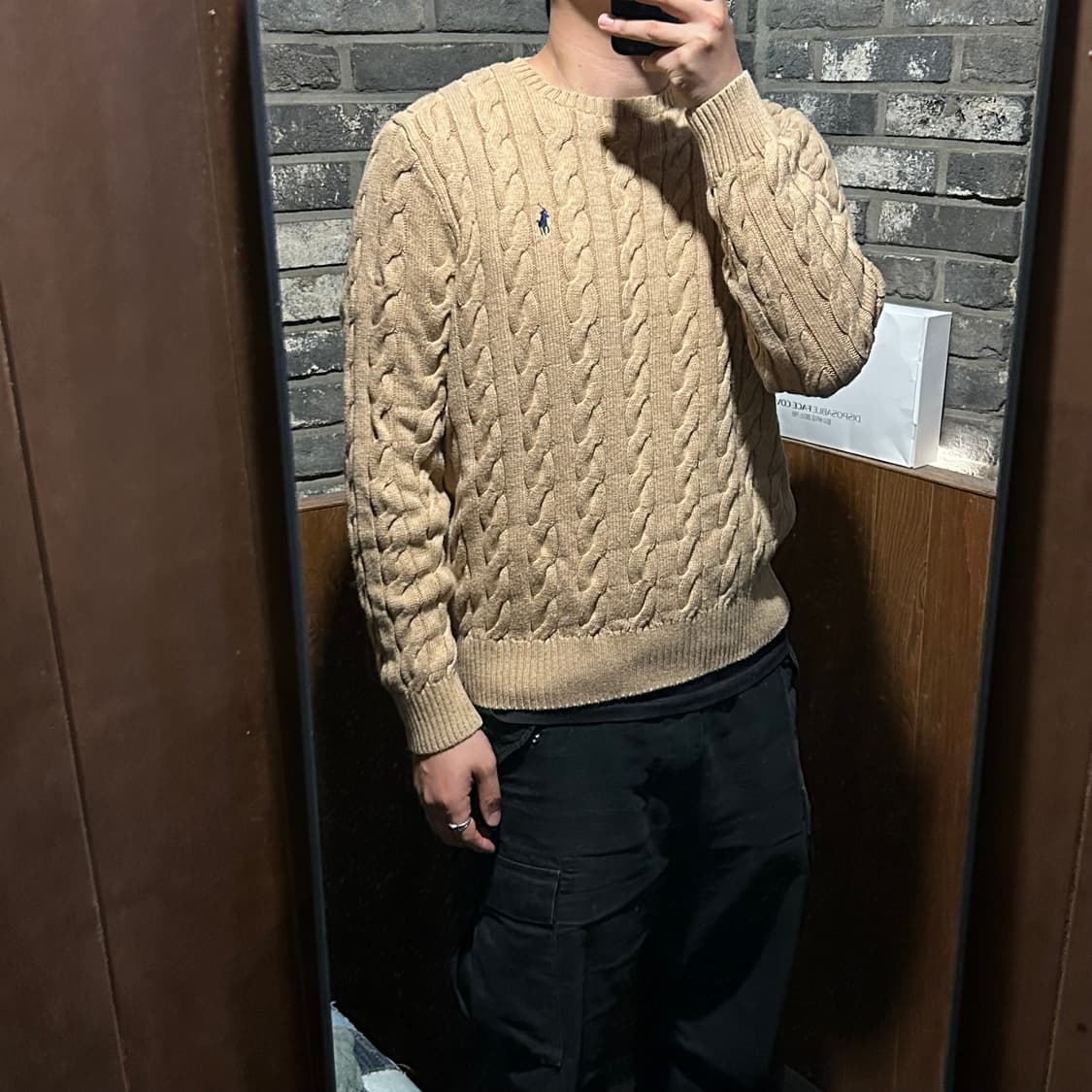 L) 폴로 랄프로렌 케이블 꽈배기 니트 신형 큐알탭 상품이미지10