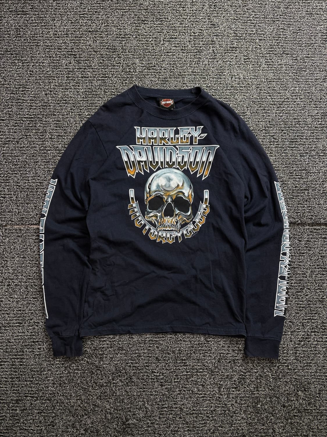 할리데이비슨 스컬 빅로고 사이드라인 롱슬리브 티셔츠 2187 상품이미지2