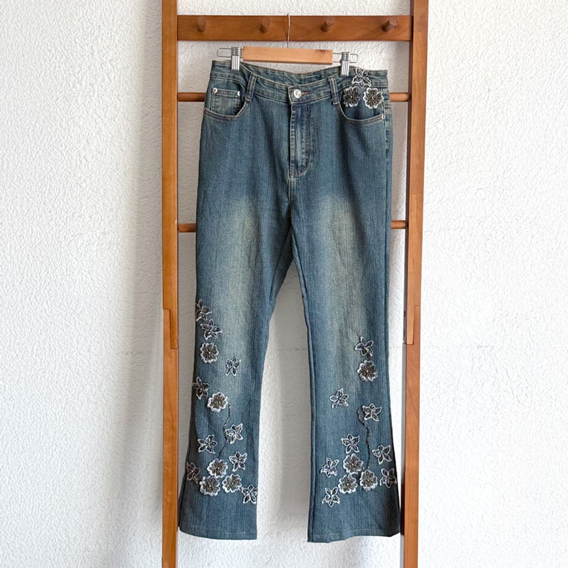 서리 내린 꽃길 데님 팬츠 상품이미지1