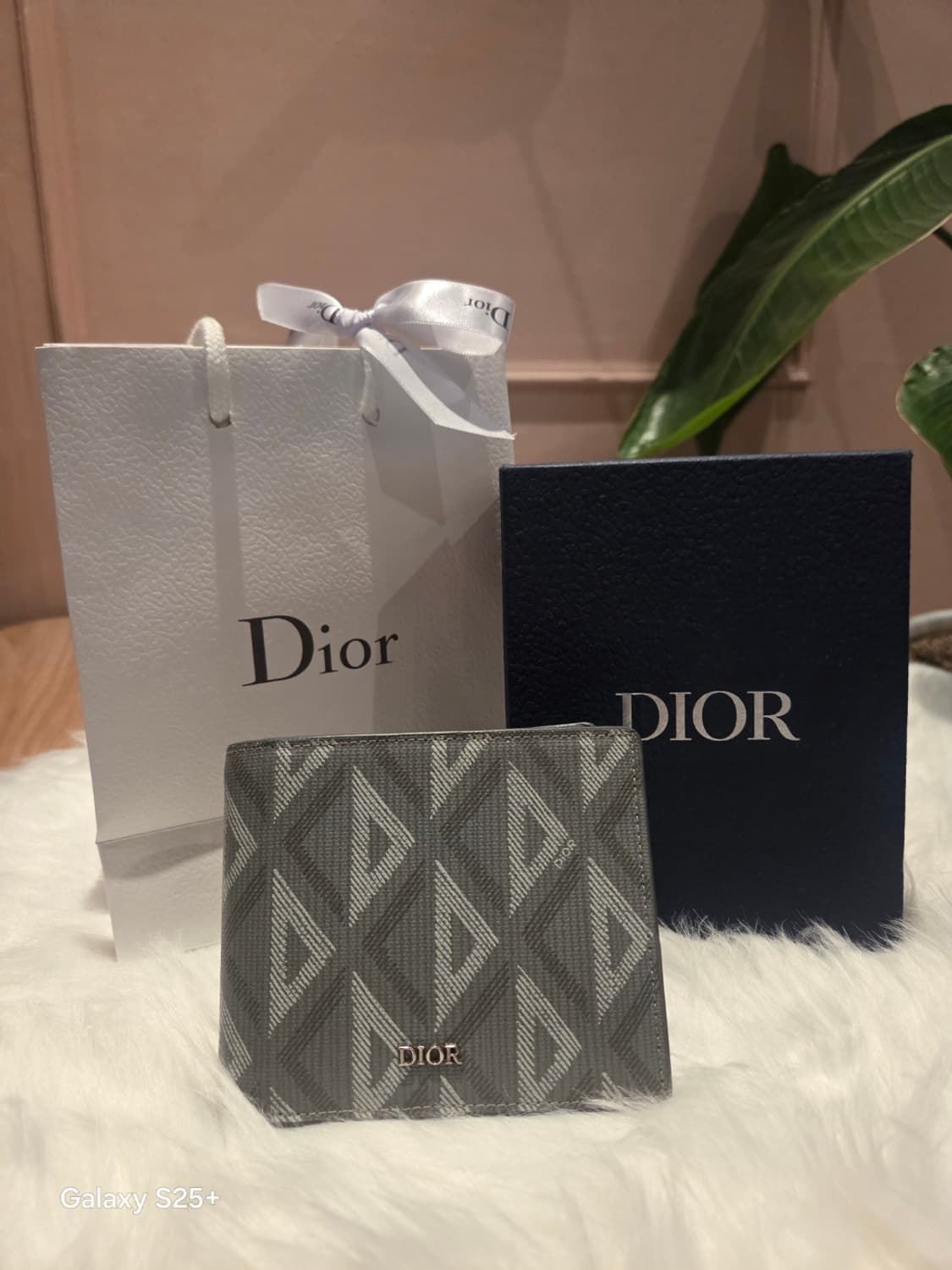 디올 CD 다이아몬드 캔버스 지갑 그레이 상품이미지2