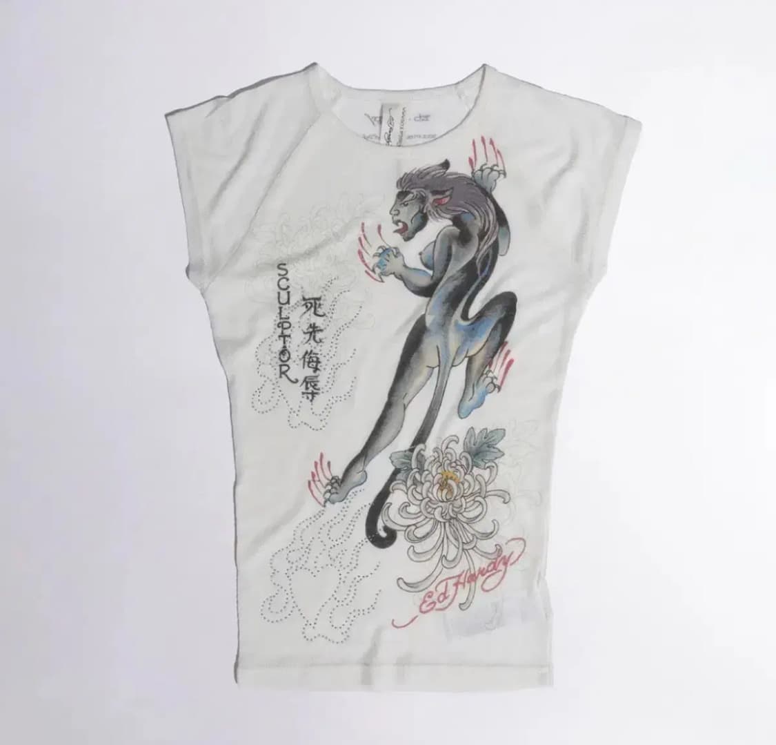 스컬프터 에드하디 Devil Raglan Tee White 반팔 상품이미지1